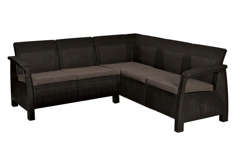 CORFU RELAX MŰRATTAN KERTI SAROKGARNITÚRA ASZTAL NÉLKÜL