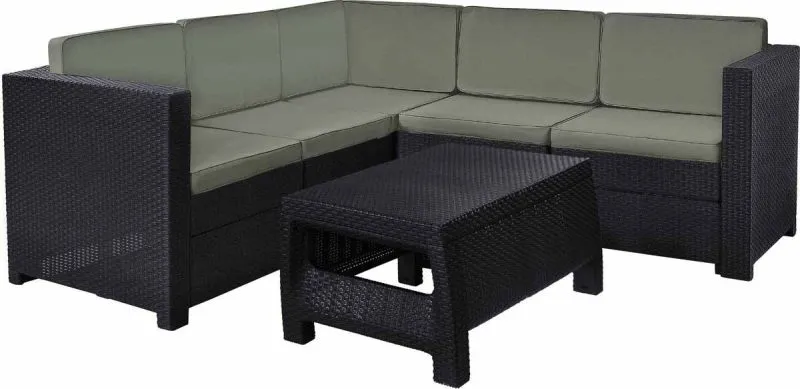 PROVENCE MŰRATTAN KERTI SAROKGARNITÚRA KÁVÉZÓ ASZTALLAL