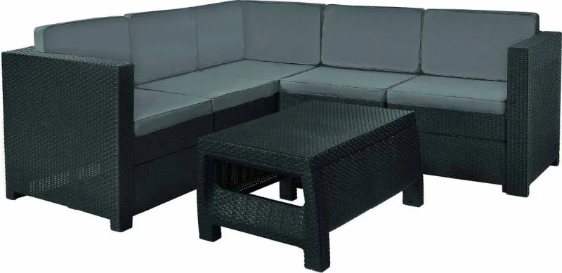 PROVENCE MŰRATTAN KERTI SAROKGARNITÚRA KÁVÉZÓ ASZTALLAL