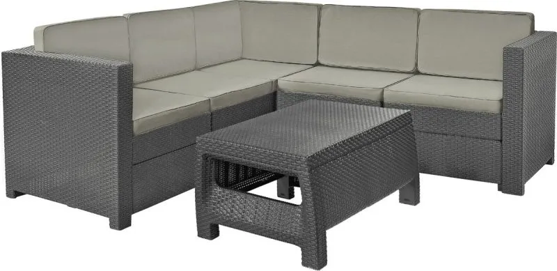 PROVENCE MŰRATTAN KERTI SAROKGARNITÚRA KÁVÉZÓ ASZTALLAL