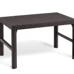 LYON ÁLLÍTHATÓ MAGASSÁGÚ MŰANYAG KERTI ASZTAL (rattan mintájú lábakkal)