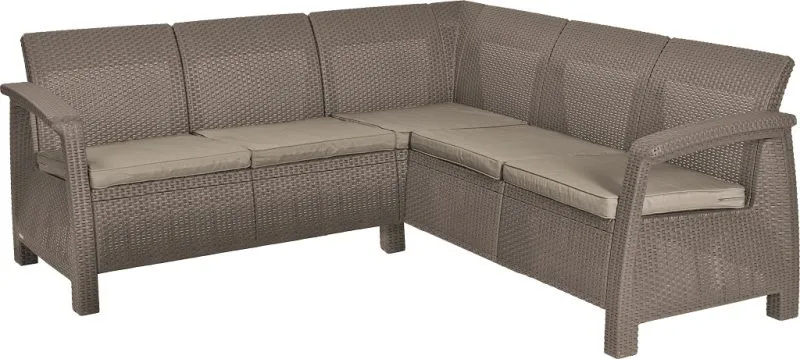 CORFU RELAX MŰRATTAN KERTI SAROKGARNITÚRA ASZTAL NÉLKÜL