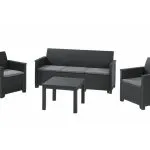 ELODIE 5 SZEMÉLYES MŰRATTAN KERTI BÚTOR SZETT CHICAGO ASZTALLAL