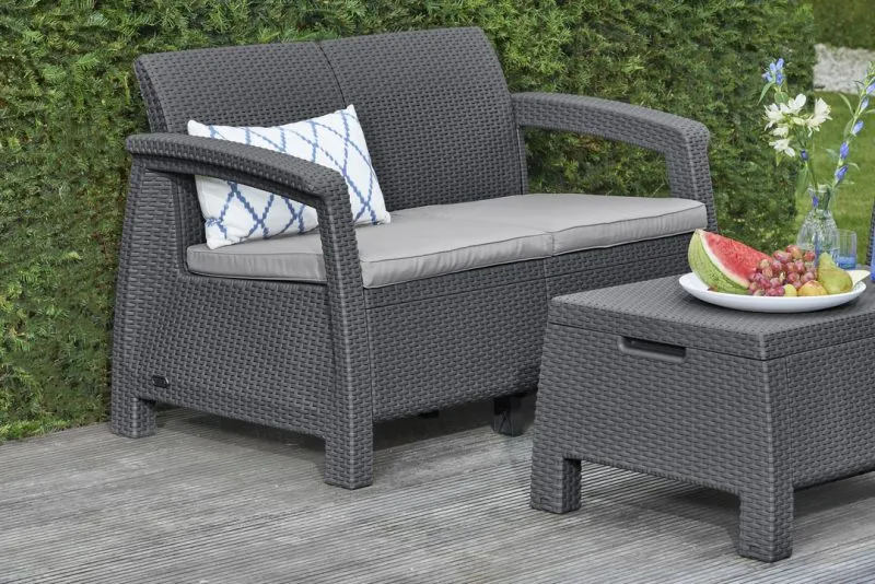 CORFU LOVE SEAT MŰRATTAN KERTI 2 ÜLÉSES KANAPÉ