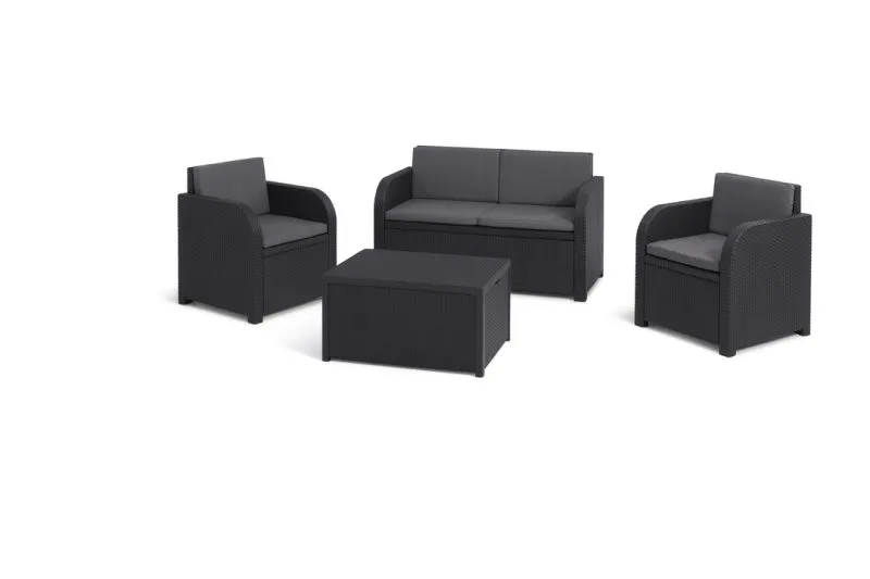 MODENA MŰRATTAN KERTI BÚTOR SZETT TÁROLÓS ASZTALLAL