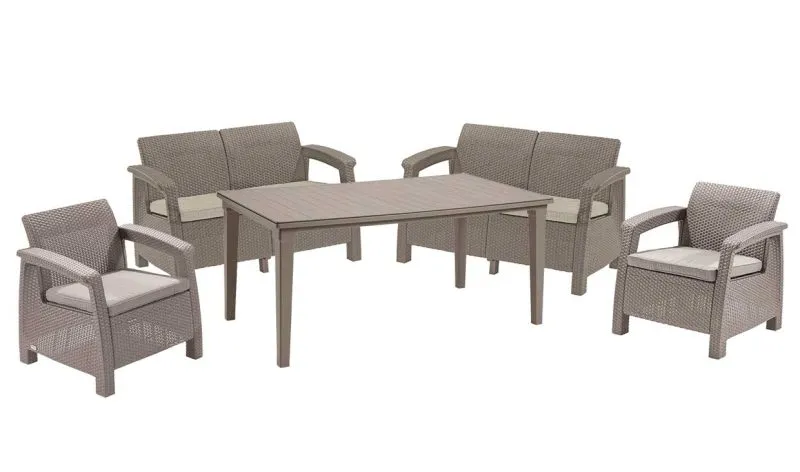 CORFU FIESTA MŰRATTAN KERTI BÚTOR SZETT ÉTKEZŐ ASZTALLAL