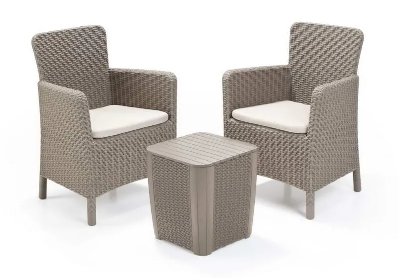 TRENTON BALCONY MŰRATTAN KERTI BÚTOR SZETT 
(fonott rattan mintájú asztal)