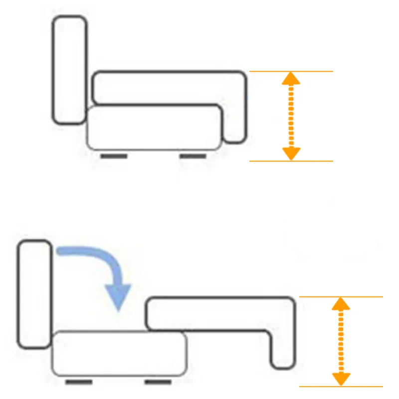 Magasfekhelyes kanapé illusztráció