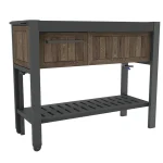 DECO HOSTING KIHÚZHATÓ PARTY ÁLLOMÁS (oldal irányba kihúzható,  italhütő tárolóval) - dió