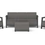 SCANDI LINEA 5 SZEMÉLYES KERTI BÚTOR SZETT JUTE TÁROLÓS ASZTALLAL