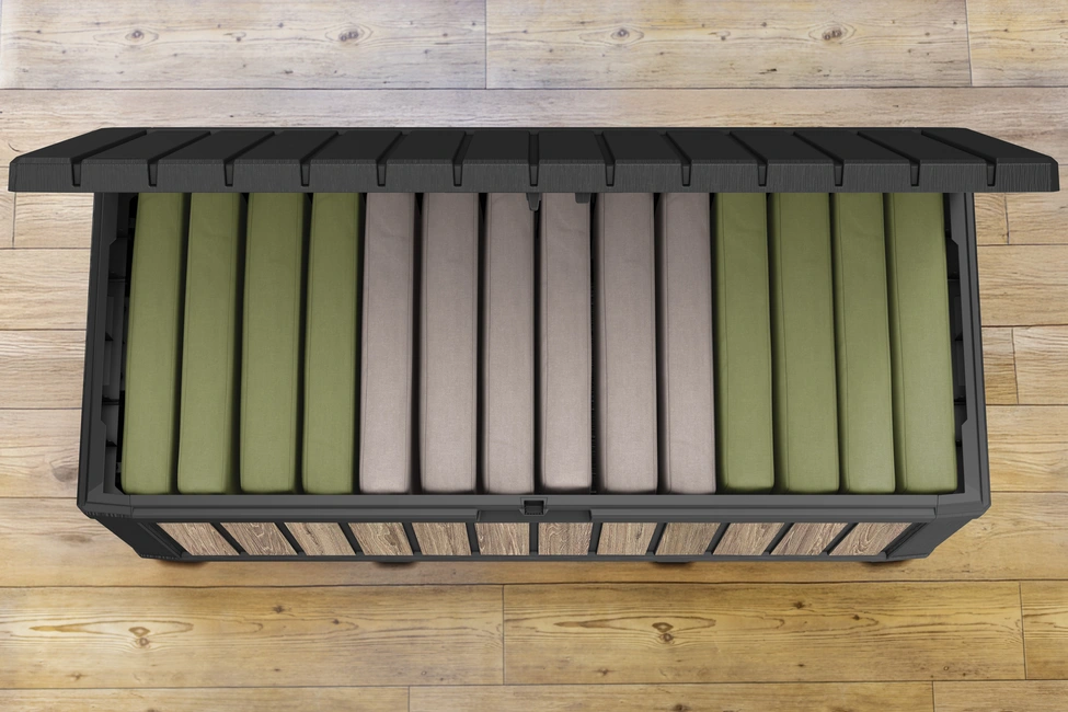 DECOCOAT KENTWOOD MŰANYAG KERTI TÁROLÓ 350L - dió - Image 18